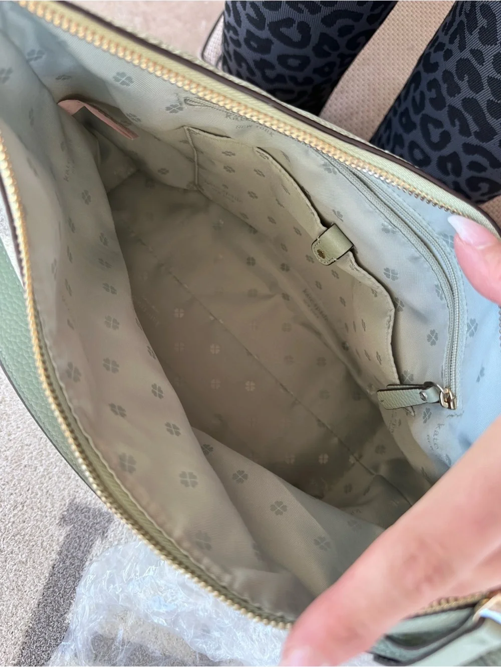 kate spade Pebbled Leather Shoulder Hobo in blue Sage color